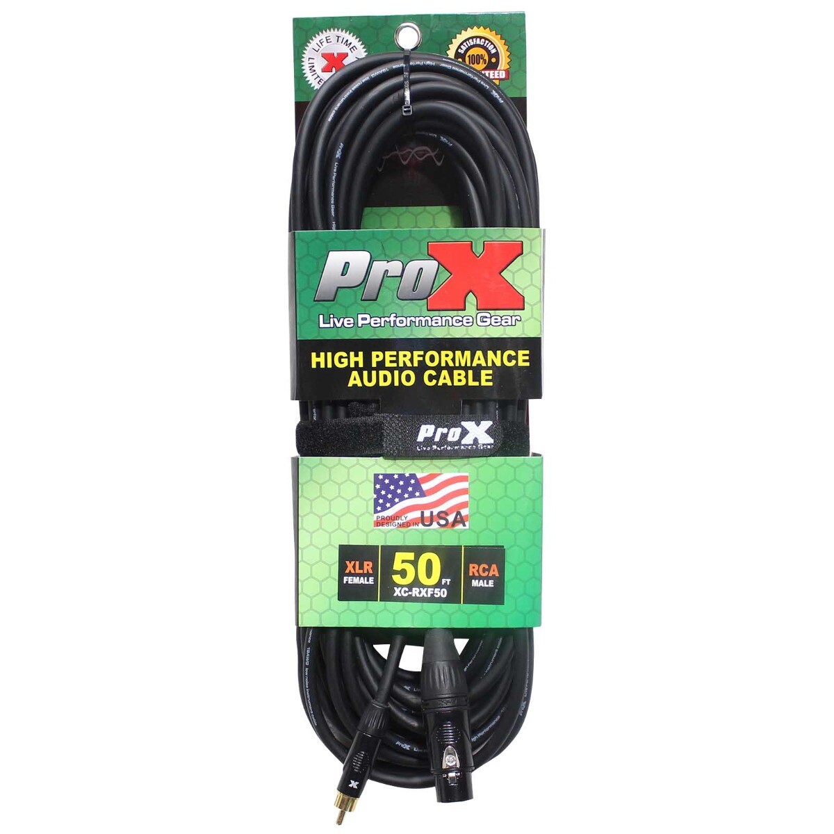 Аудиокабель ProX XC-RXF50 длиной 50 футов с несимметричным соединением RCA-XLR3-F