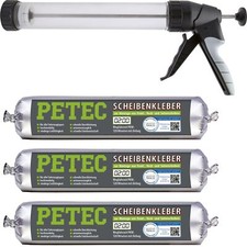 Petec 3x Scheibenkleber Schlauchbeutel 400ml + Ausdr&uuml;ckpistole