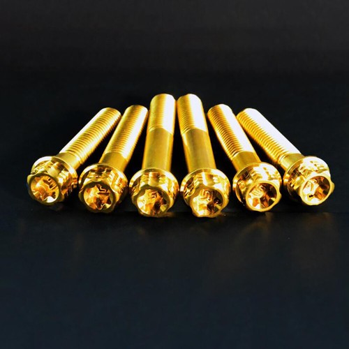 M10 Titan Flanschkopf T50 Torx Schraube Doppelantrieb Gold 1,25/1,5 mm Gewinde - Bild 8 von 30