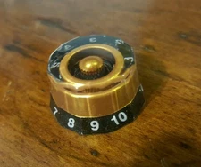 3 CTS Split Shaft Lampshade volume/tone knobs. Black/Royal Gold...     JAT