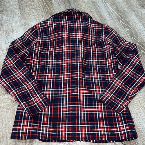Vintage 70er Young Society rot marine kariert Jacke M Blazer Retro Rockabilly - Bild 11 von 12