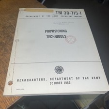 TM 38-715-1 Manual Técnico Departamento del Ejército Técnicas de Aprovisionamiento 1965