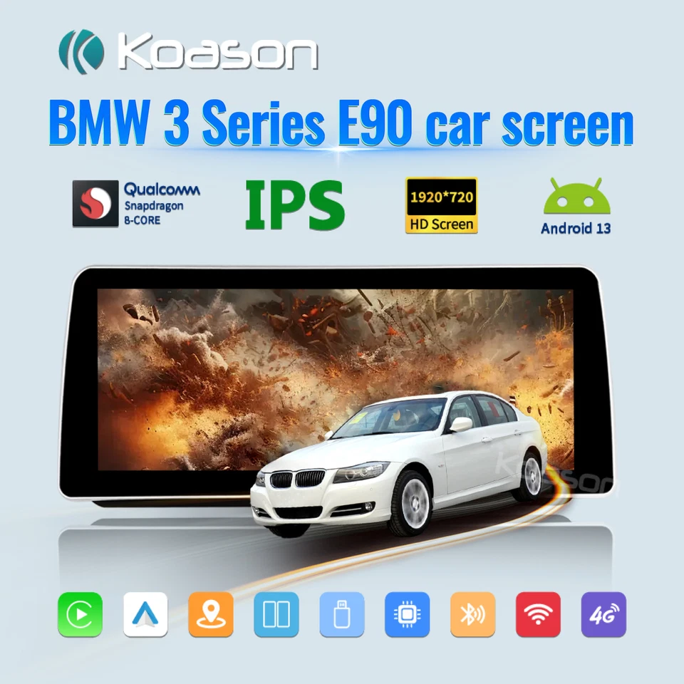 12.3" 8+128G Android13 Carplay Screen Upgrade BMW 3 Series E90 without display - Bild 2 von 4