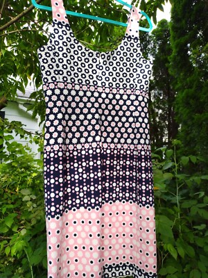 KARL LAGERFELD PARIS Floral SLEEVELESS PENCIL MOD DRESS Pink & Navy Blue 8 M