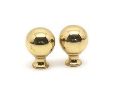 2 Stück alte Messing Griffe Schubladen Türknauf rund Griff SHABBY Retro old gold