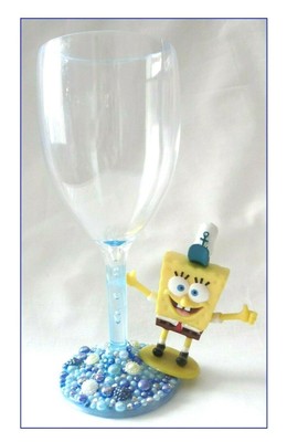 Children S Pearl Decorated Plastic Wine Glass With Spongebob
