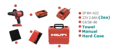 Hilti SF 6H-A22 2x2.6Ah Keyless 13mm 1600Rpm 28800Bpm 80Nm Ups Charger_220V