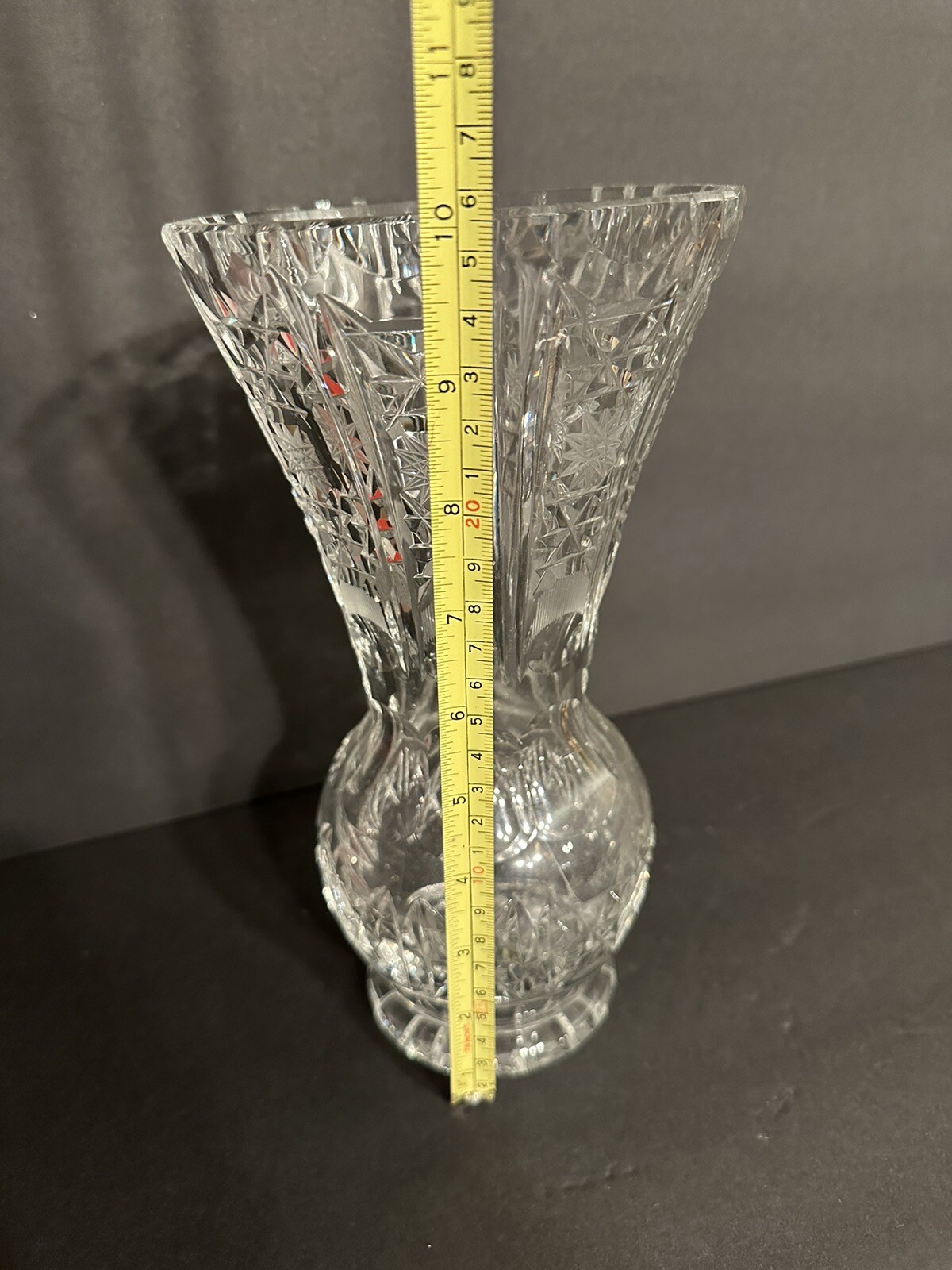 Large Tall American Brilliant Cut Glass Vase eBay