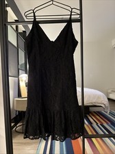 Y2K BB Dakota Short Dress Womens Black Lace Sleeveless Dress Size 8