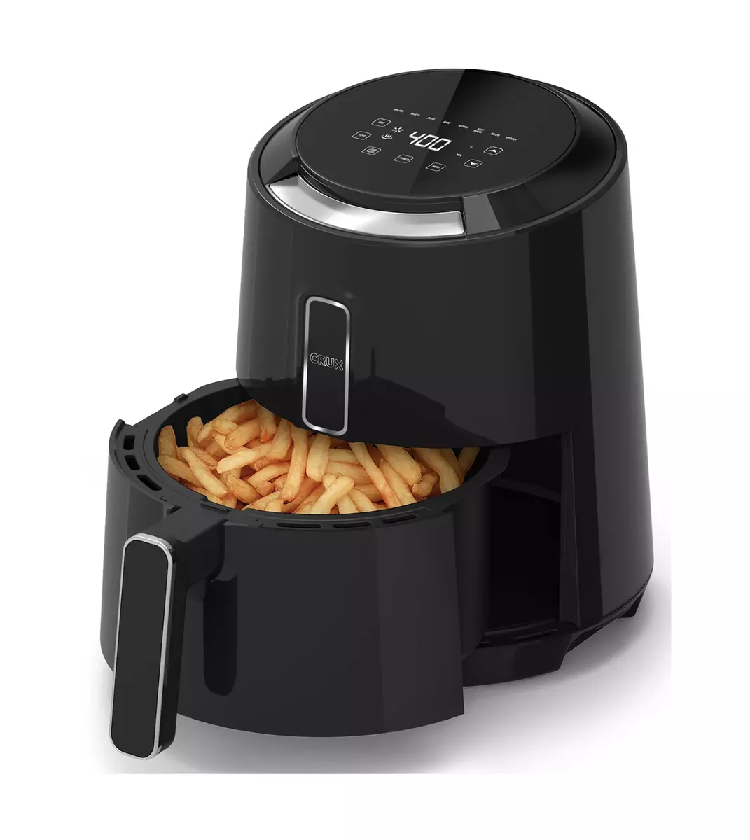 Crux 3.7-Quart Touchscreen Electric Air Fryer, Roast, Broil, Bake, Reheat,  Black