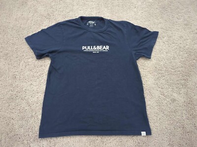 Pull Bear T Shirt Mens Medium Blue Short Sleeve Community Forever Casual 