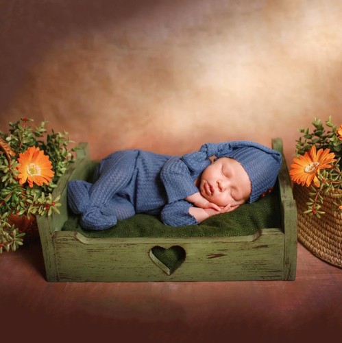 Newborn Boy Outfit Photography Baby Infant Photo Prop Sleeping Hat + Suit 2 Pcs - 第 3/12 張圖片