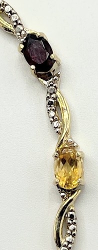 Vintage Disigner FAS Multi Gem 1 Diamond Vermeil 925 Sterling Silver Bracelet - Picture 10 of 10