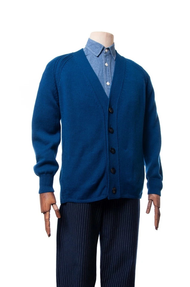 Men's MAISON MARTIN MARGIELA Blue Navy Cardigan Sweatshirt Size XS - Image 4 of 4