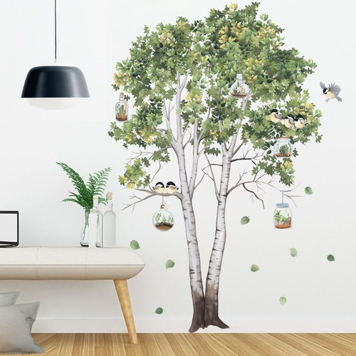Green Tree Wall Stickers - Large PVC Sticker Bedroom Decals DIY Home Decoration - Picture 8 of 15