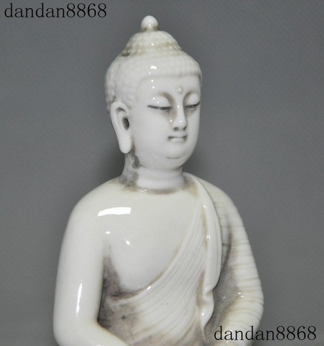  5"Tibet Buddhism Dehua White Porcelain Glaze Sakyamuni Shakyamuni Buddha Statue - Bild 5 von 12