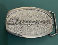 REDUCED  1980's Vintage Snap-on Tools Belt Buckle Chrome Solid Brass Collectors