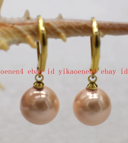 Handmade Pretty 10mm Multicolor Shell Pearl Gems Round Beads Leverback Earring - Picture 28 of 38