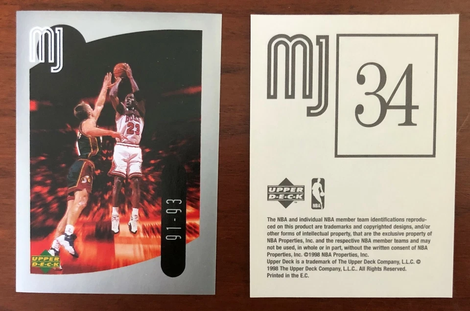 1998 Upper Deck MJ Sticker Collection #34 Michael Jordan - Chicago Bulls NBA - Image 2 of 2