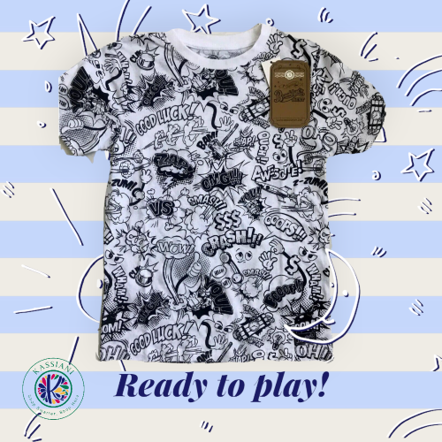Brooklyn's Best Boys Cartoon Graphic Print T-Shirt - Fun & Stylish White/Size 7
