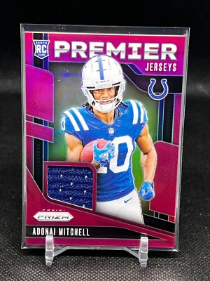 2024 Prizm Football Premier Jerseys Pink Pulsar Prizm Adonai Mitchell #PJ-AML RC