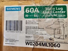 Siemens W0204ML1060 Circuit Breaker Enclosure 60A 1 Phase Main Lug Nema-3