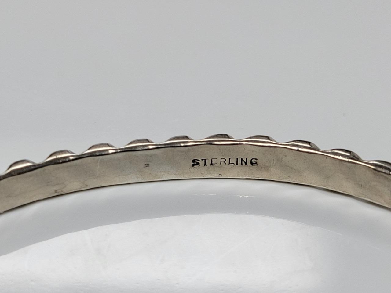 Sterling Silver Ribbed Stackable Bangle Bracelet … - image 3