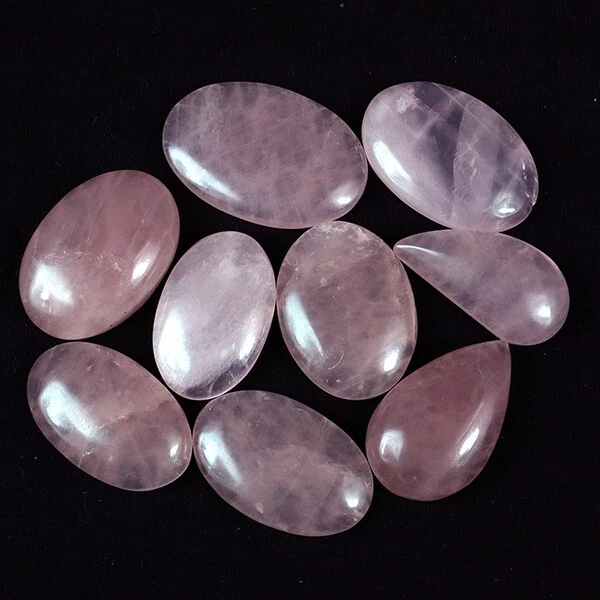 410 CT 9pcs Natural Pink Quartz Mix Cab Gem Tone Top Lot Sale