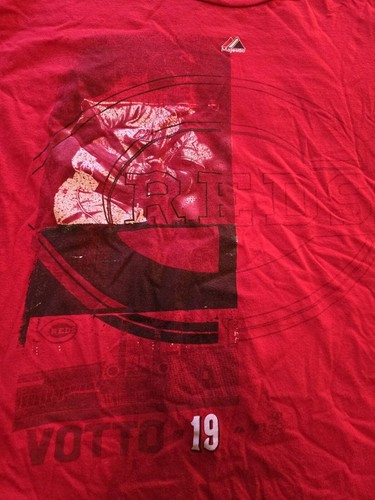Majestic Cincinnati Reds Shirt Mens XL #19 Joey Votto Short Sleeve Graphic Tee - Picture 4 of 14