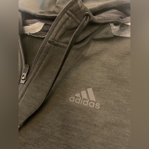Adidas climawarm black and grey boys full zip hoodie jacket, size 12\14 - Picture 3 of 7