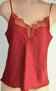 red satin cami top
