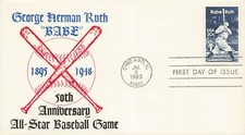 US 2046 FDC George Herman Babe Ruth All-Star 50th Anniversary