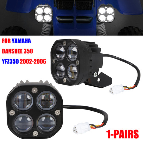 Pairs LED Headlights For Yamaha Banshee 2002-2006 Lens Bulbs Lights White&Yellow - Picture 1 of 12