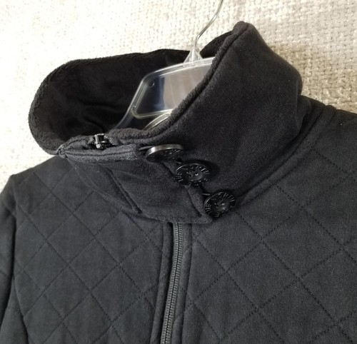 The North Face Quilted Caroluna Cotton Blend Jacket Fleece Lined Womens S Black - Picture 2 of 14