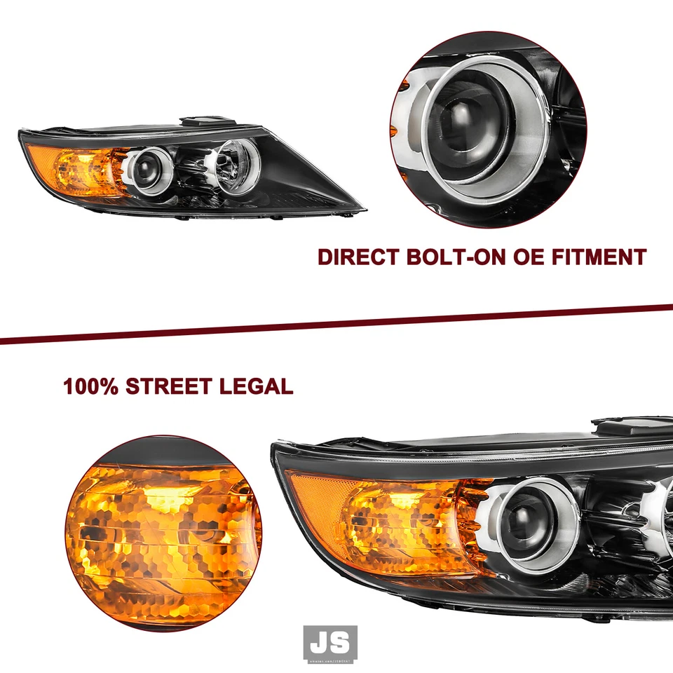 Faro halógeno negro ámbar pasajero derecho Kia Sorento 2011 2012 2013 Foto 4 de 4