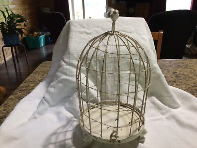 chippy paint shabby chic bird cage cloche