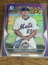 2023 Bowman Chrome Dangelo Sarmiento Purple Shimmer 1st Refractor Mets /250