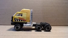 Tonka Yellow Conventional Semi Tractor Truck 5" Long Pressed Steel & Plastic