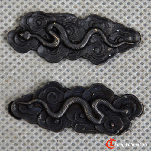Matte Black Iron Menuki for Japanese Sword Katana Wakizashi Tanto Parts Fittings - Picture 6 of 27