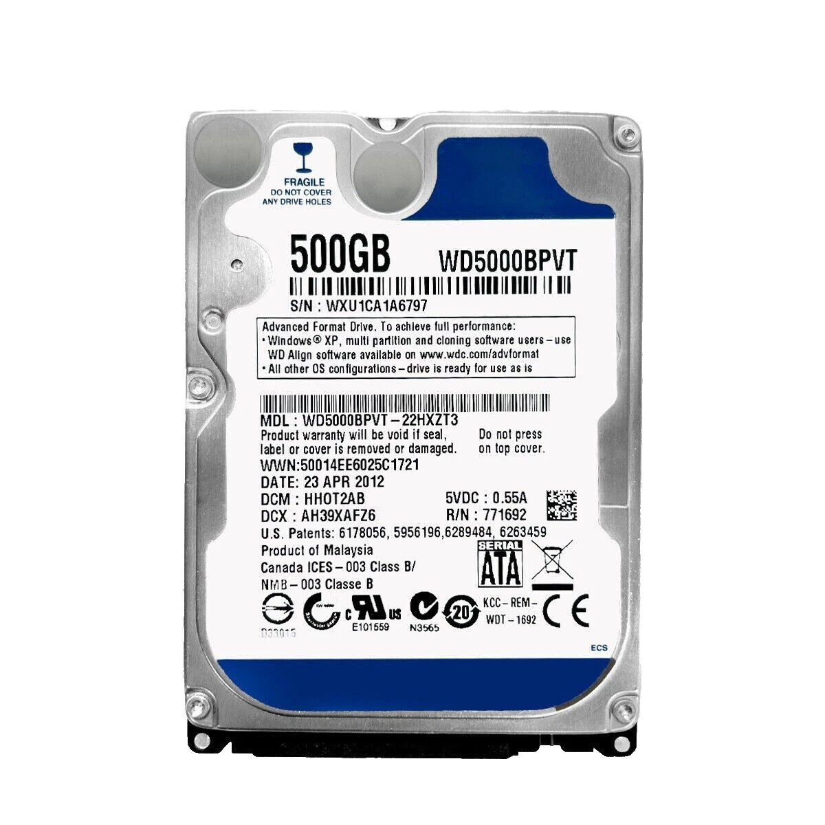 500GB 2.5 Inch SATA Computer Internal Hard Disk Drives