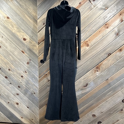 FABLETICS BLACK BUTTERY SOFT PLUSH RIB ZIPPERED HOODED LONG SLEEVE JUMPSUIT - M - Picture 5 of 7