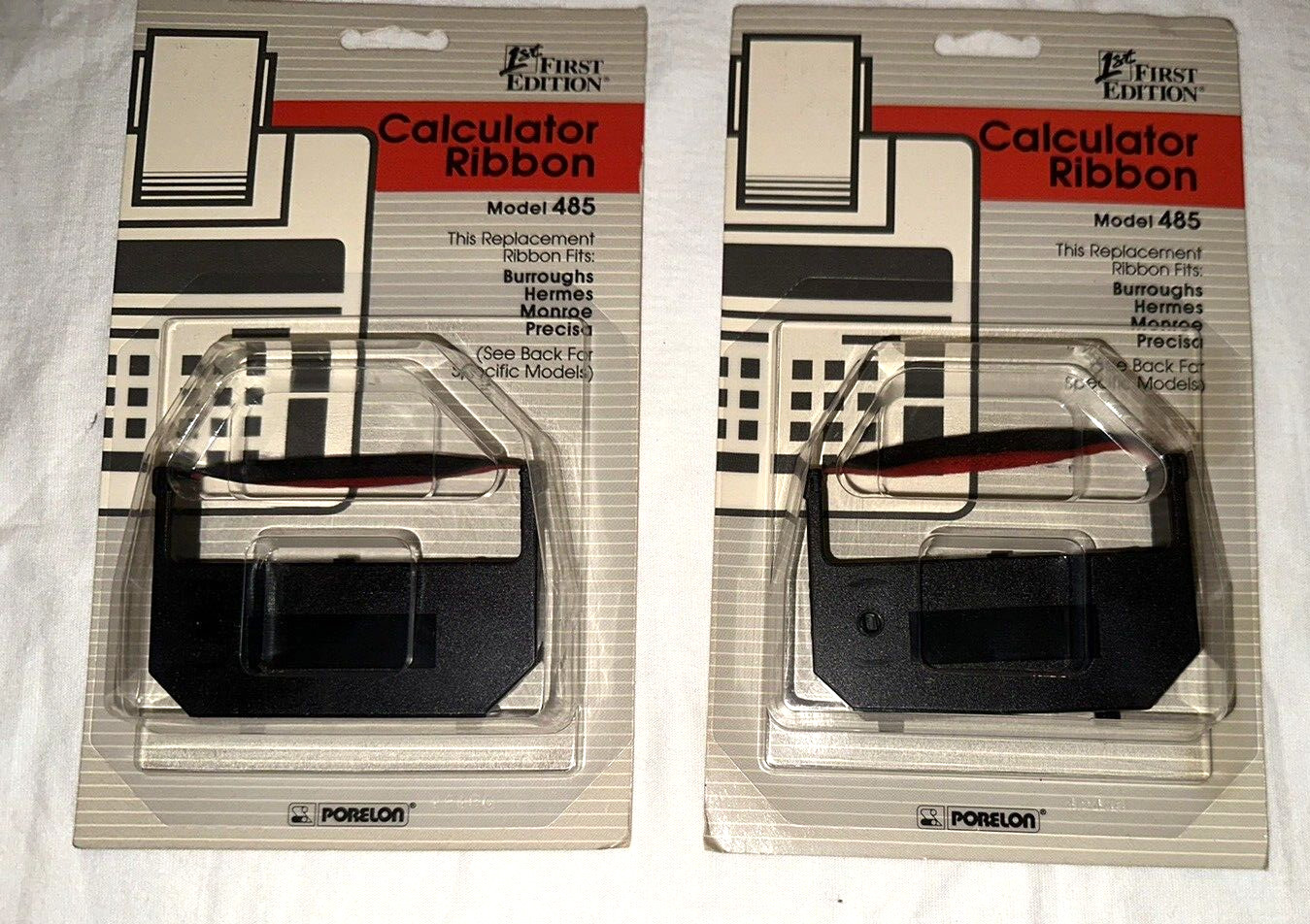 (Group of 2) SEALED Vintage First Edition Calculator Ribbons Model 485