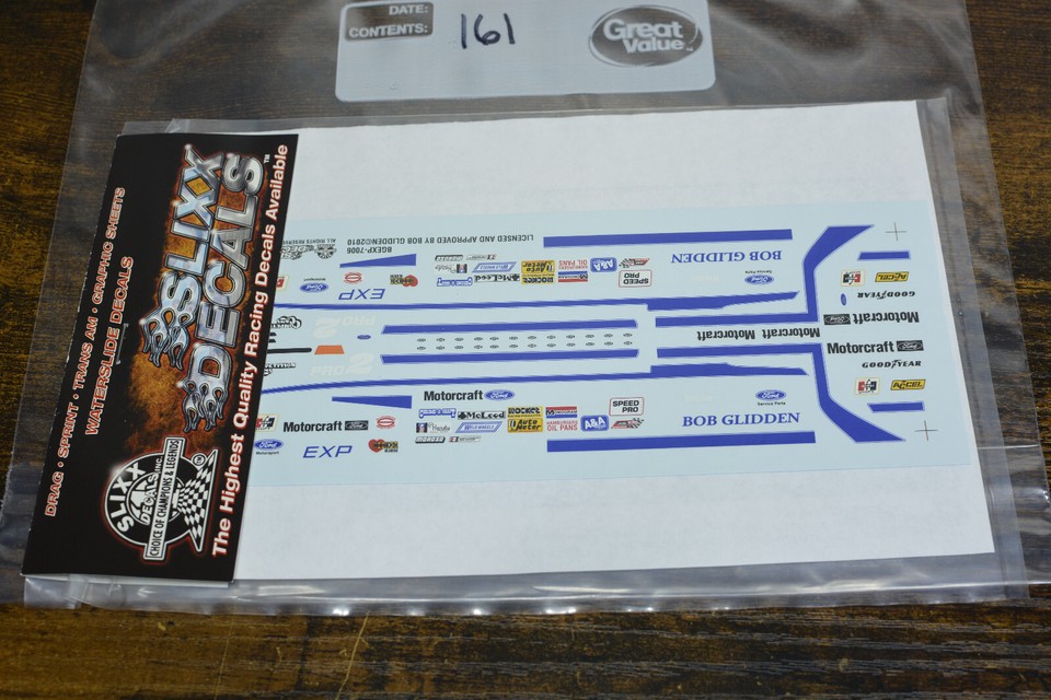 Slixx Decals 7006 Model Car Kit Ford EXP Pro Stock Racing Motorcraft