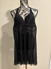 Marilyn Monroe Black Lingerie Teddy Slip Dress