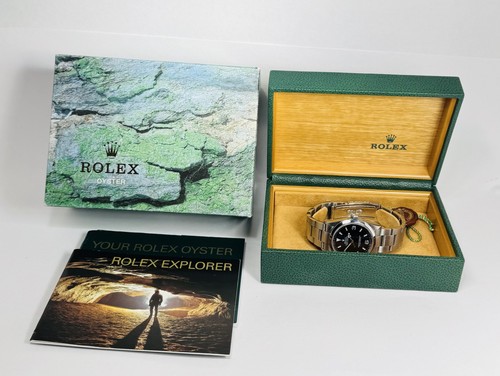 Rolex Explorer 114270, 36mm, SEL Oyster bracelet, no pin holes, box and manuals