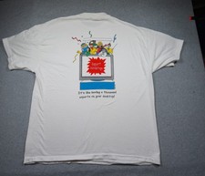 Vintage Silicon Graphics Shirt Mens XL White 90s Tech Tee Software 1994 Casual