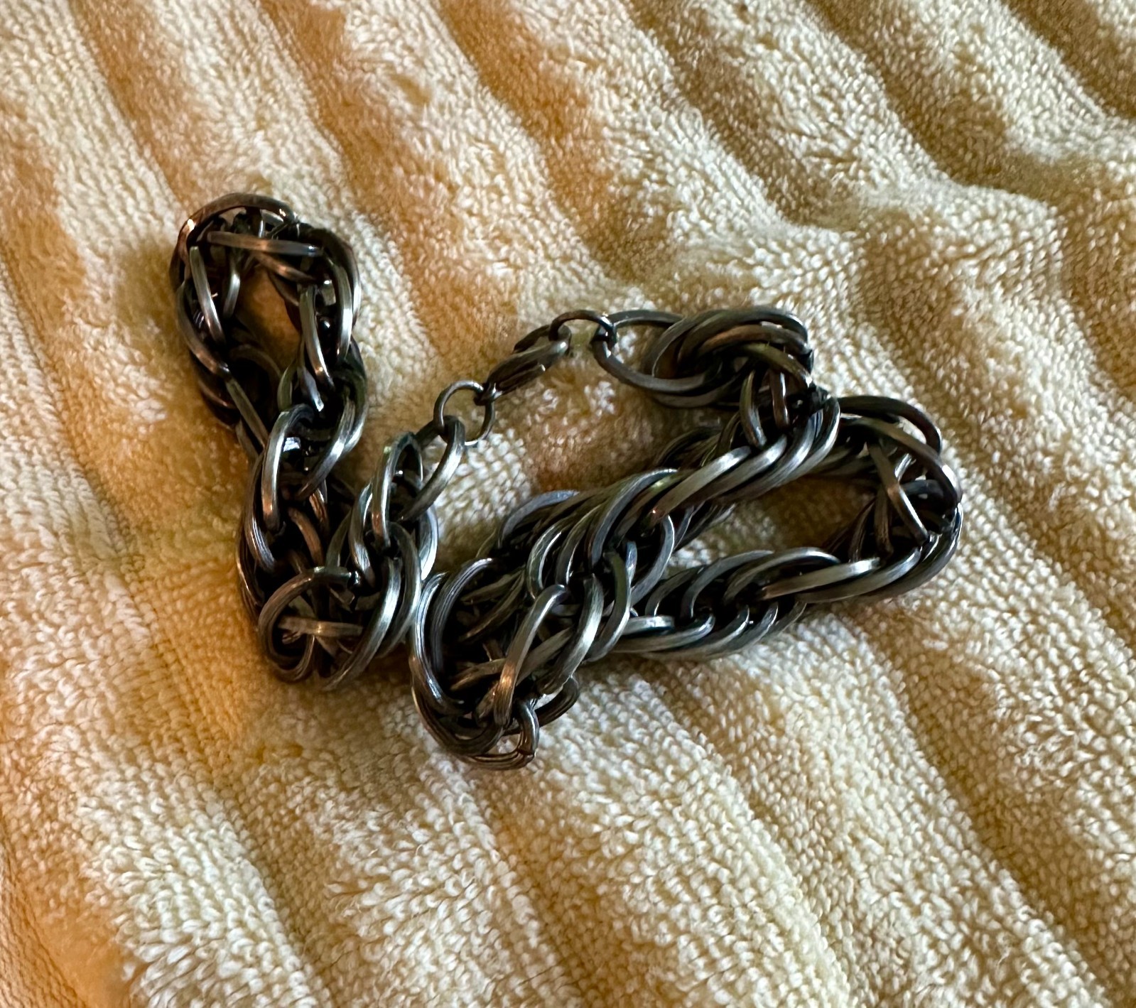 Heavy Metal Solid Silver Twisted Link Chain Motor… - image 3