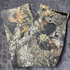 Mossy Oak Hunting Pants Mens 2XL Camo Cargo Adjustable Waist USA Made Vintage