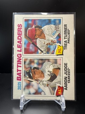 D982 - 2026 Topps Heritage - 2025 Batting Leaders #1 - Aaron Judge / Trea Turner