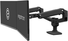 New Ergotron LX Dual Side by Side Arm 45-218-195 50lb Max, VESA Mount, Black